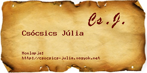 Csócsics Júlia névjegykártya
