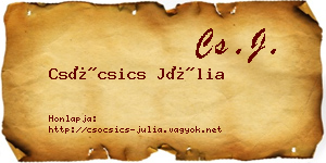 Csócsics Júlia névjegykártya